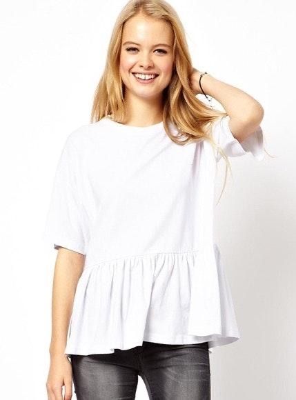 white peplum tee