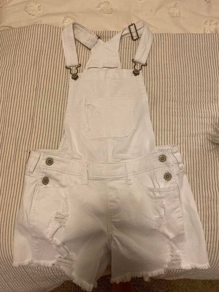 hollister short overalls