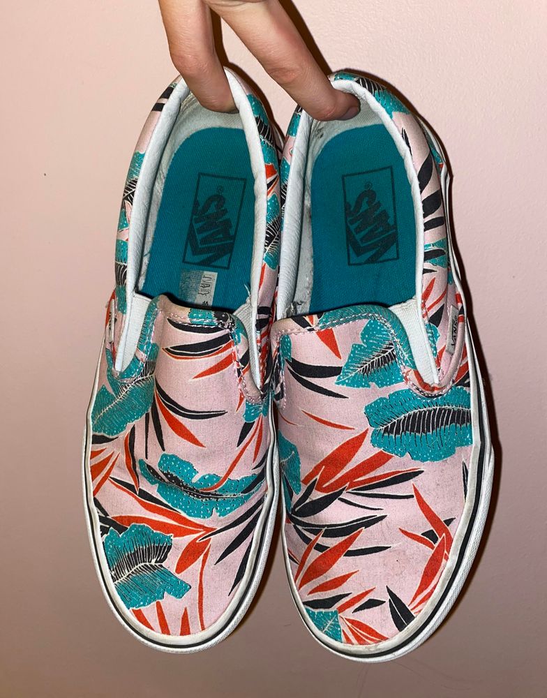 tropical slip on vans