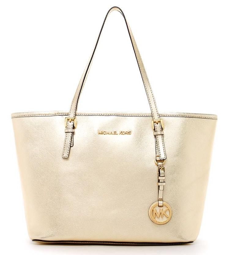 gold michael kors tote bag