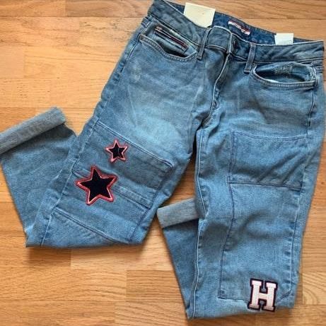 tommy hilfiger patch jeans