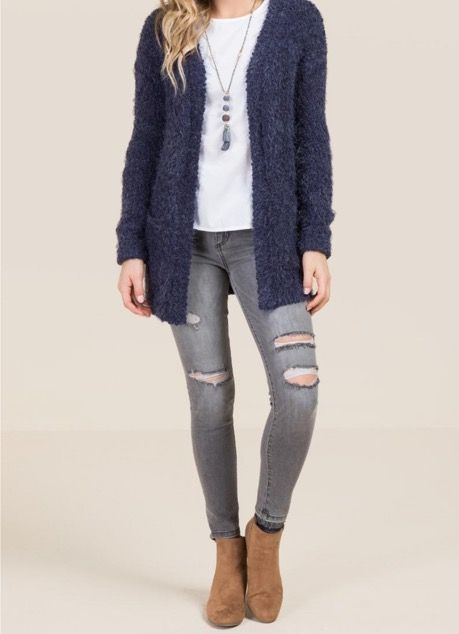 navy popcorn cardigan