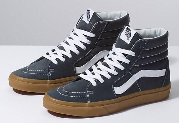 black vans with gum bottom