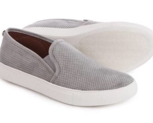 gray steve madden slip ons