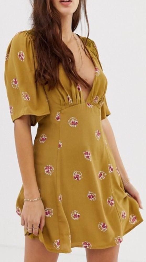 mustard green dress
