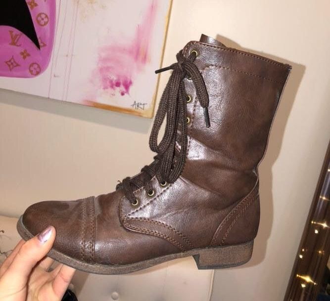brown combat boots target