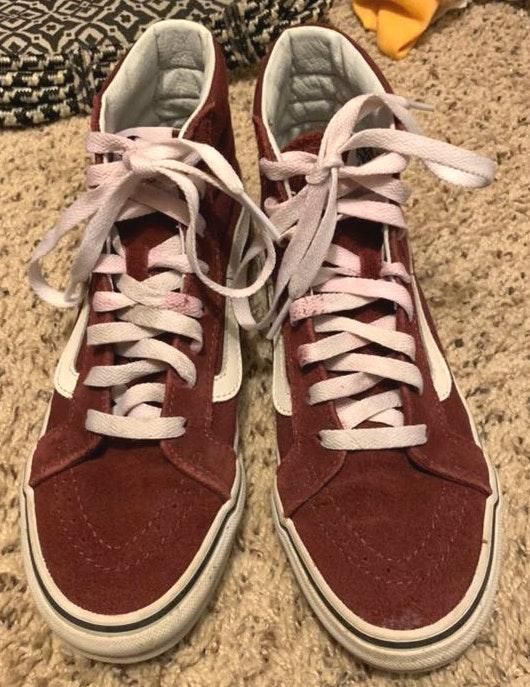 burgundy high top vans