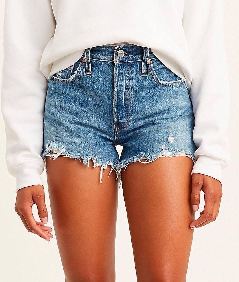 levi's 501 mid rise denim short