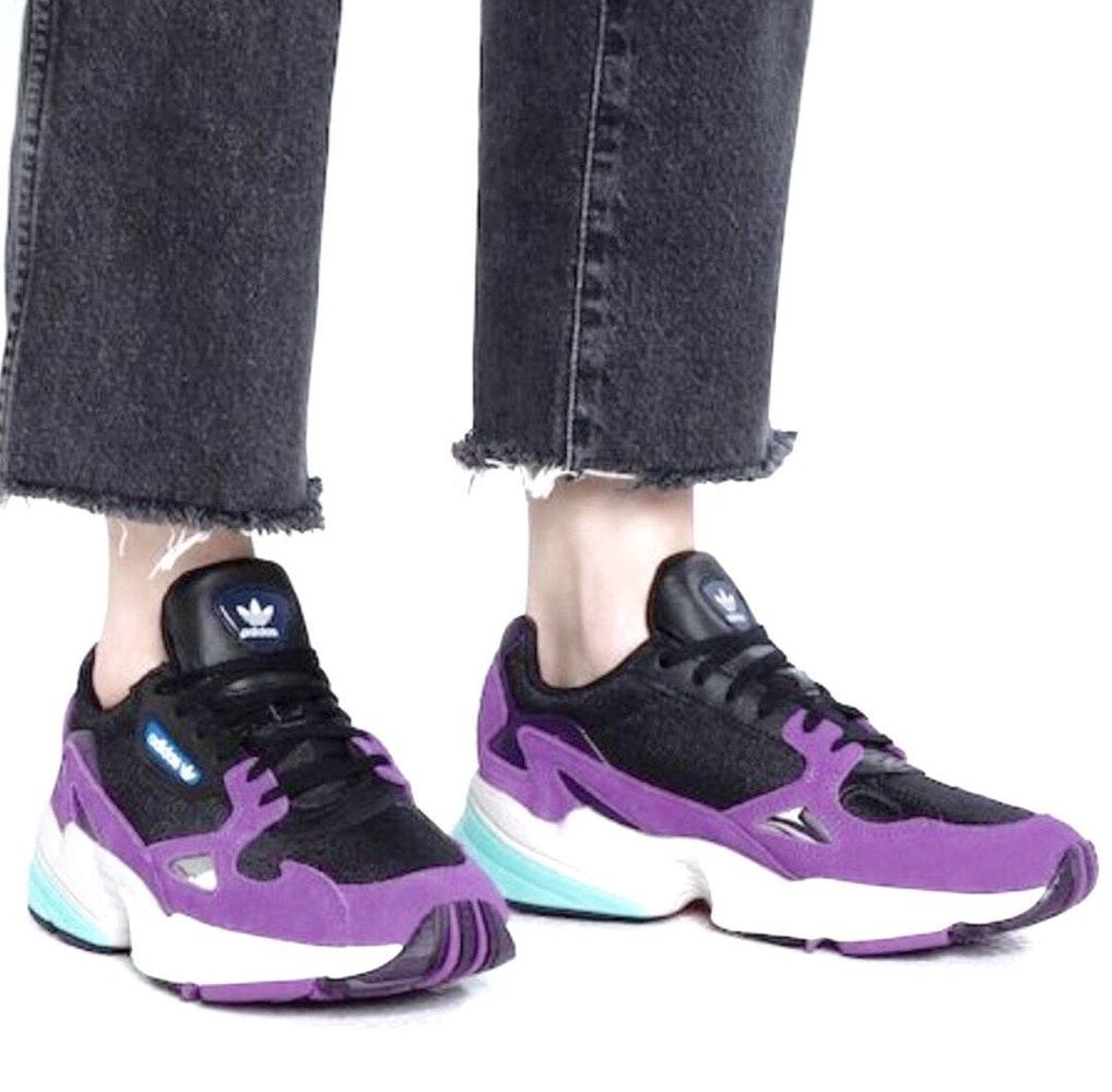 adidas falcon black purple