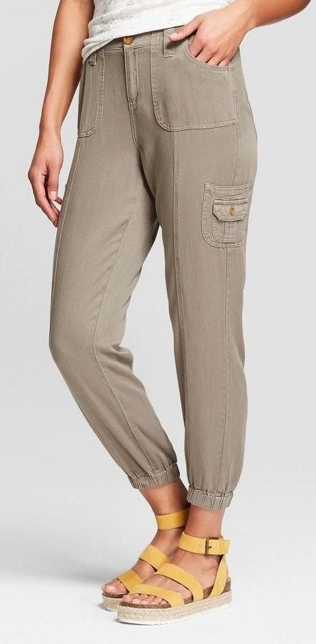 linen cargo joggers