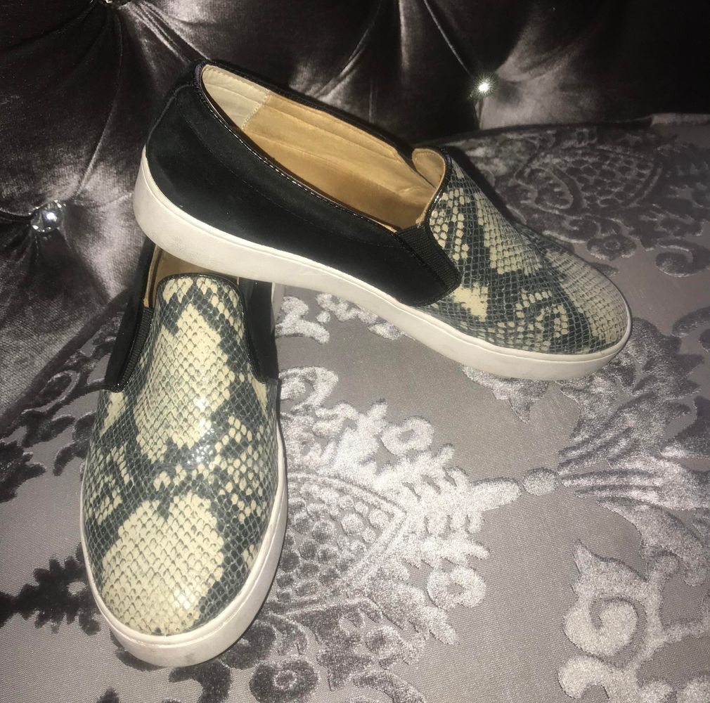 vince snakeskin slip on sneakers