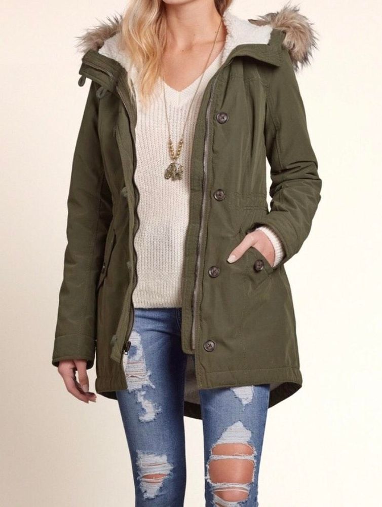 hollister heritage sherpa lined parka