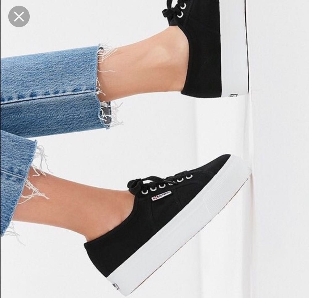 superga black leather platform sneakers