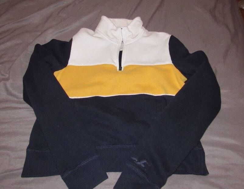 blue and yellow hollister hoodie