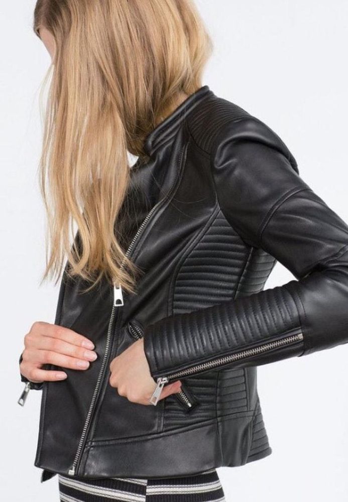 zara trafaluc leather jacket