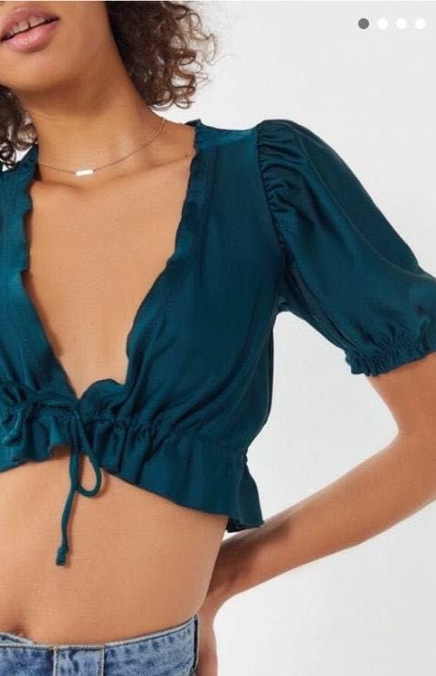 ruffle tie front top