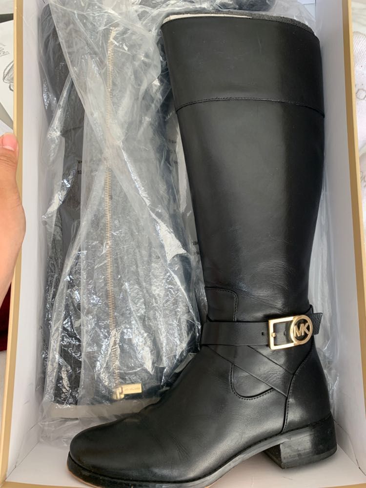 michael kors black leather boots