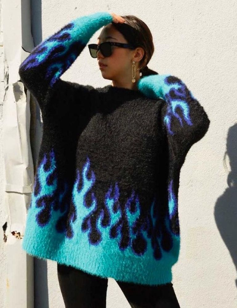 flame sweater blue