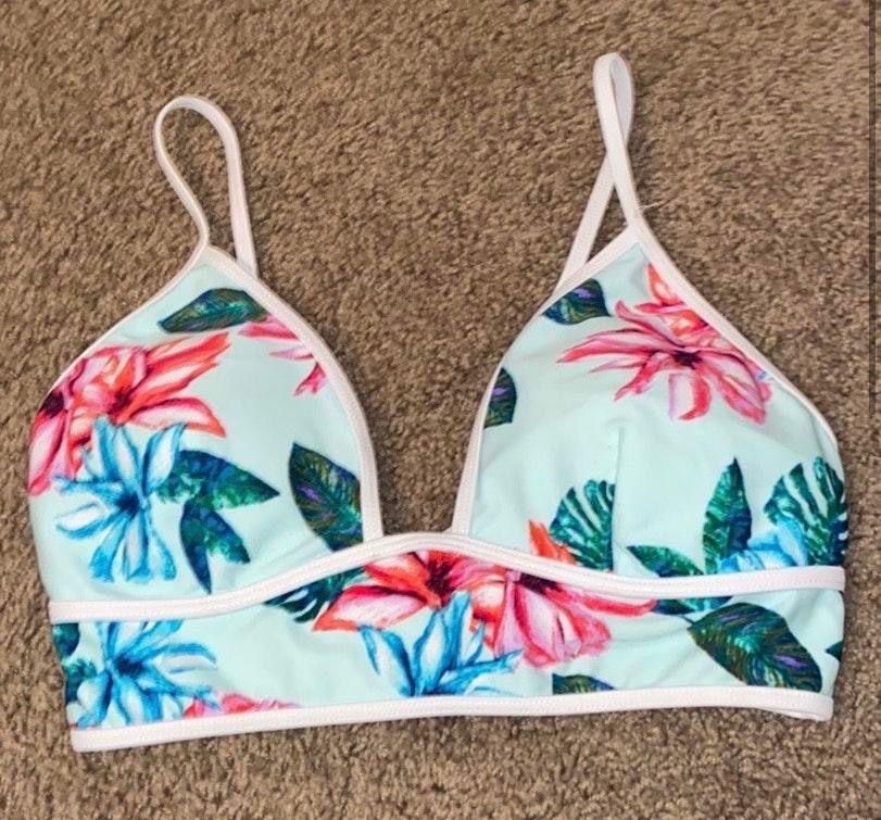 floral bathing suit top