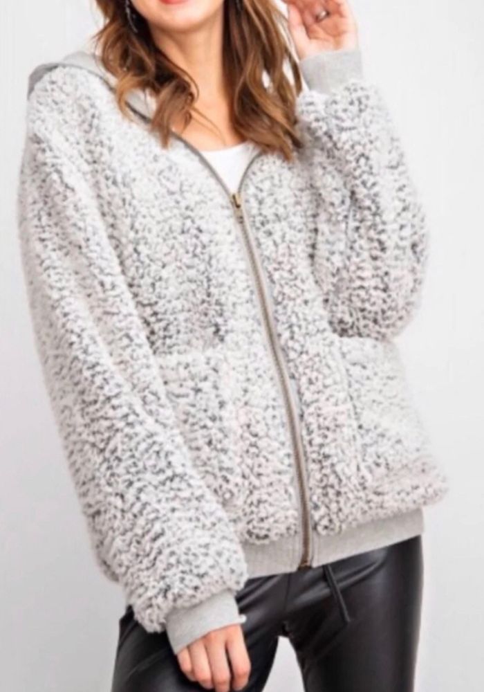 teddy zip up hoodie