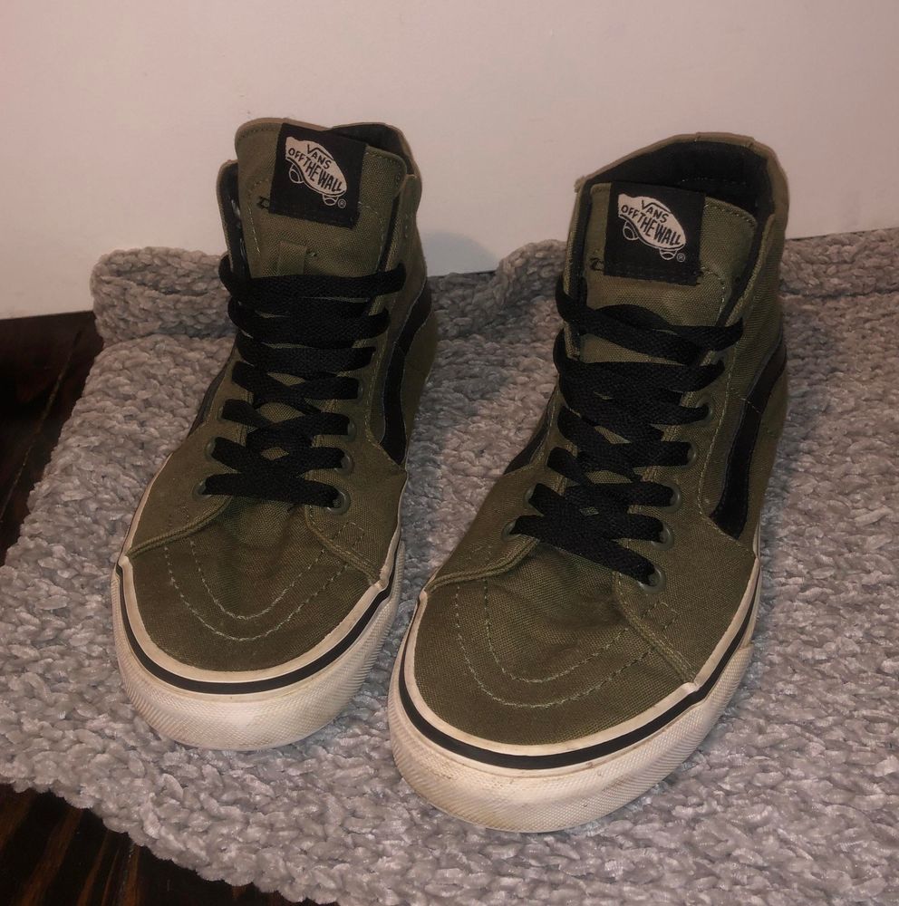 army green high top vans