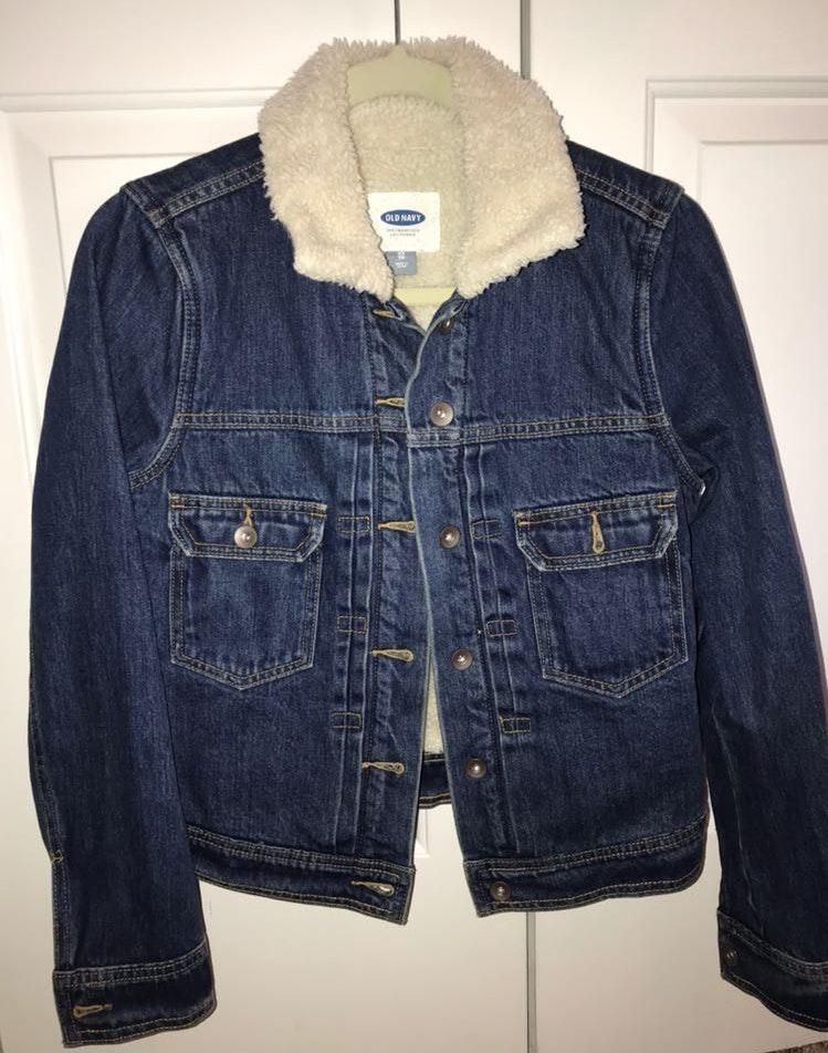 old navy sherpa denim jacket