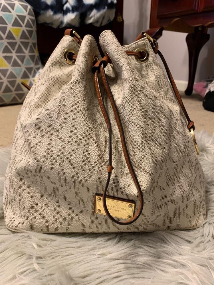 michael kors white mk purse