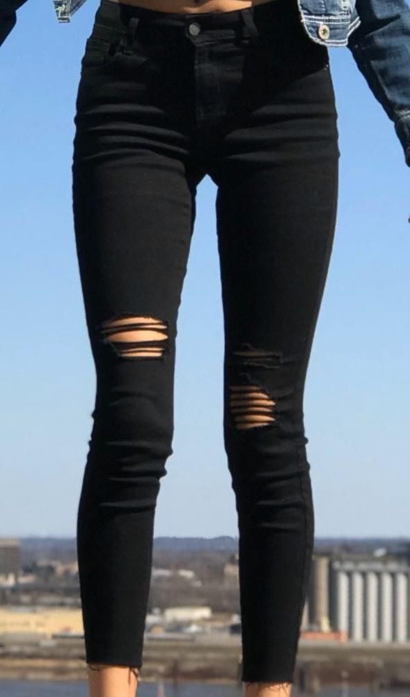 old navy black distressed jeans