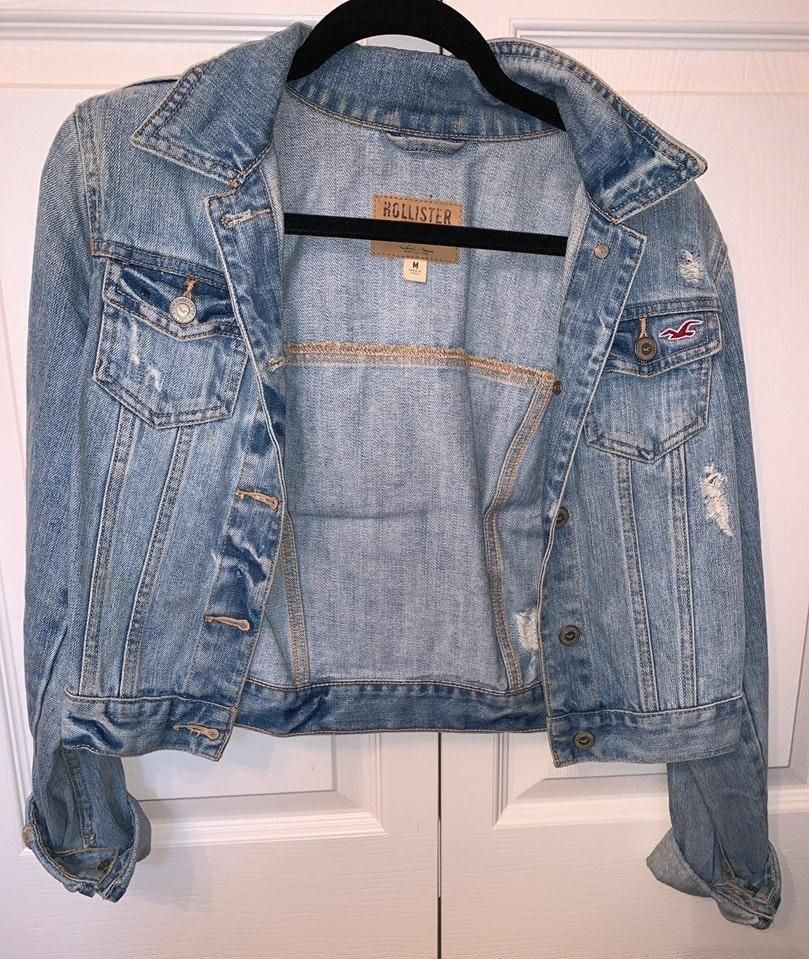 hollister ripped jean jacket