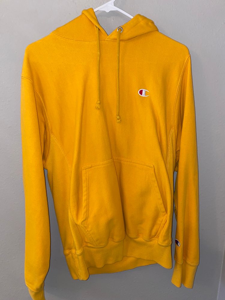 mustard yellow champion hoodie