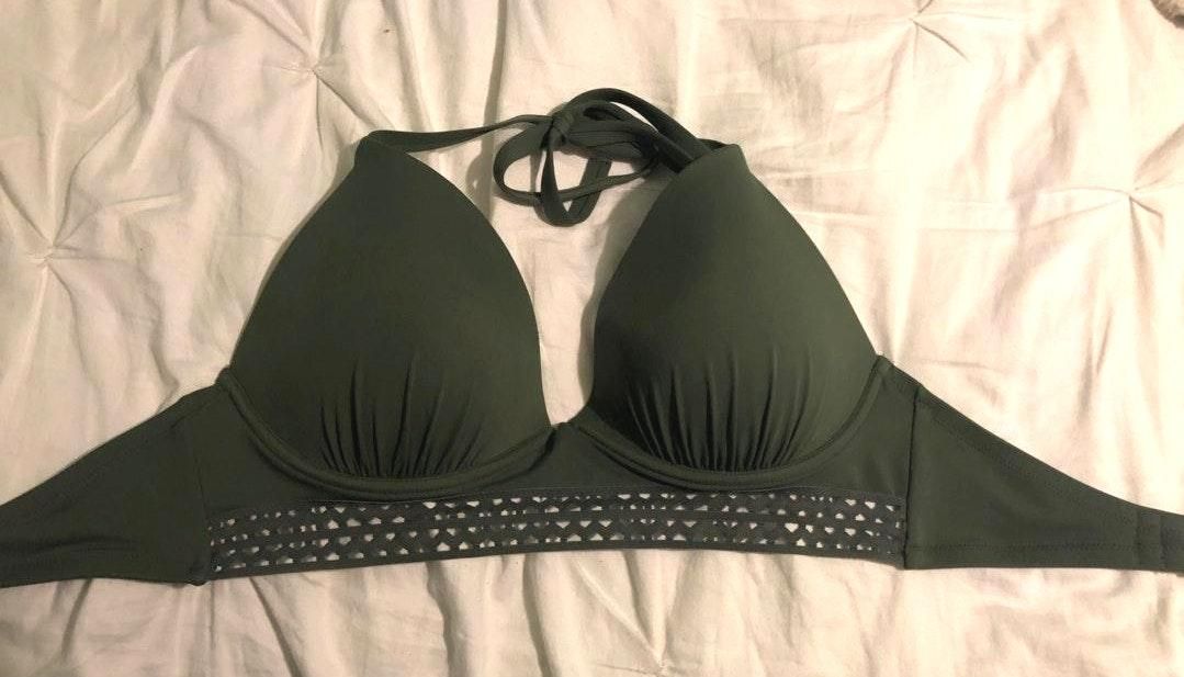 green bathing suit top