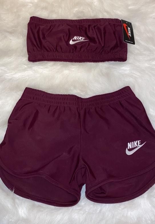 nike bandeau top and shorts