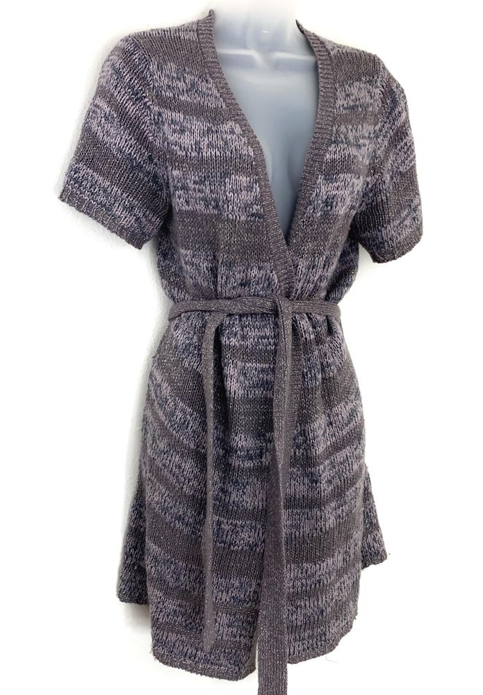 metallic cardigan dress