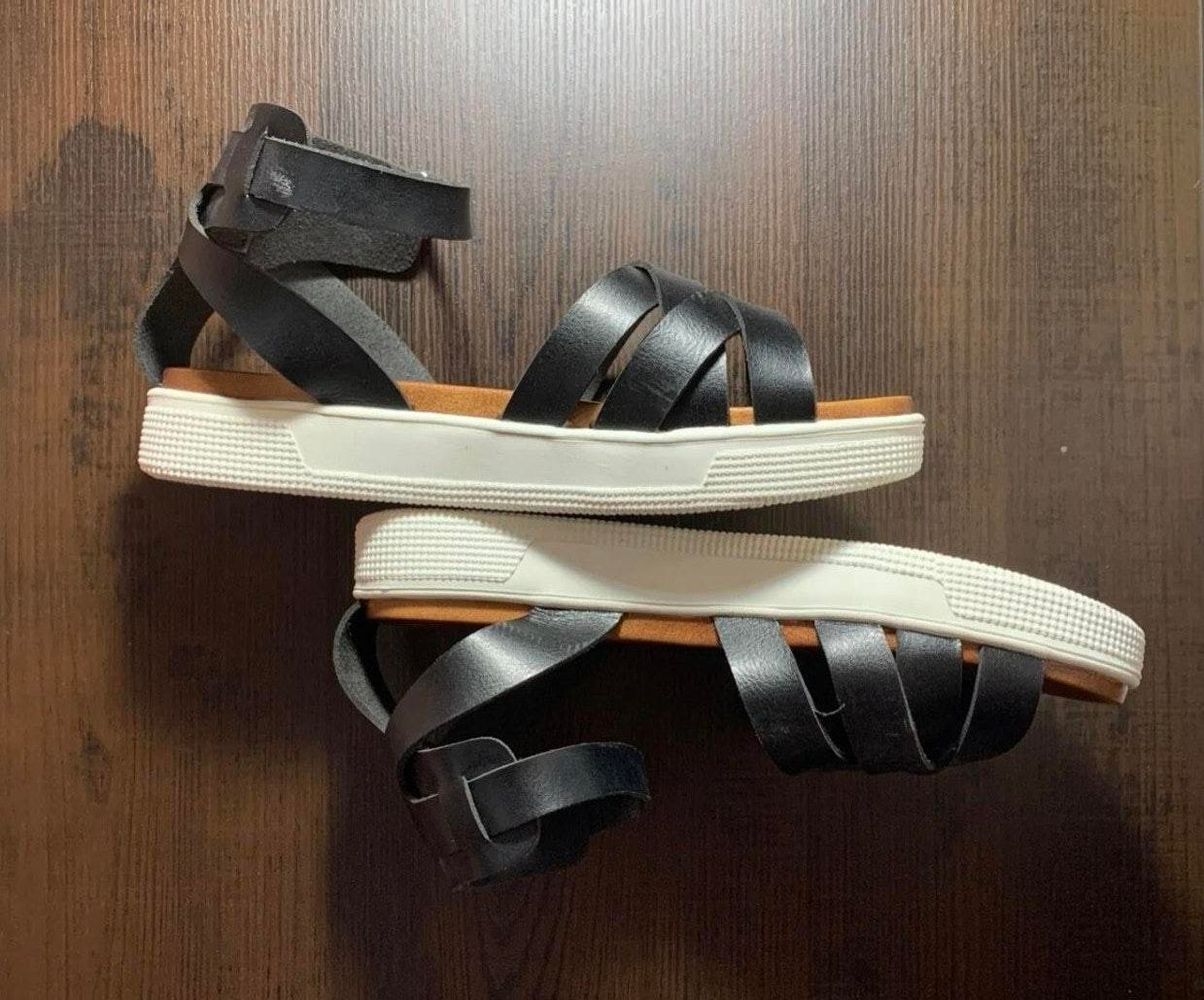 mia black platform sandals