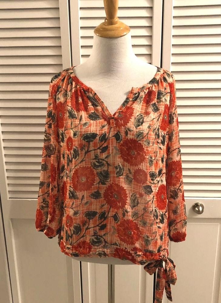lucky brand red blouse