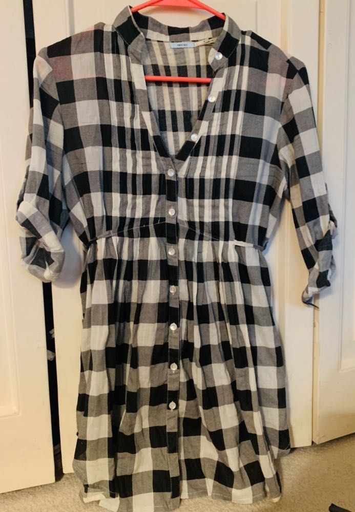 black and white plaid tunic