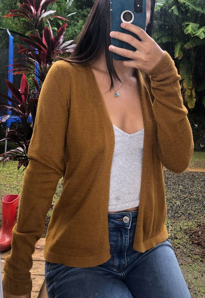 mustard cardigan old navy