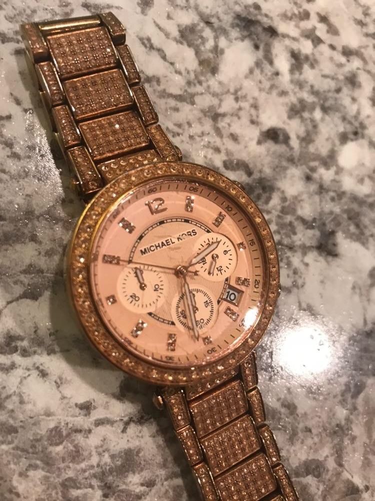 blinged out michael kors watch