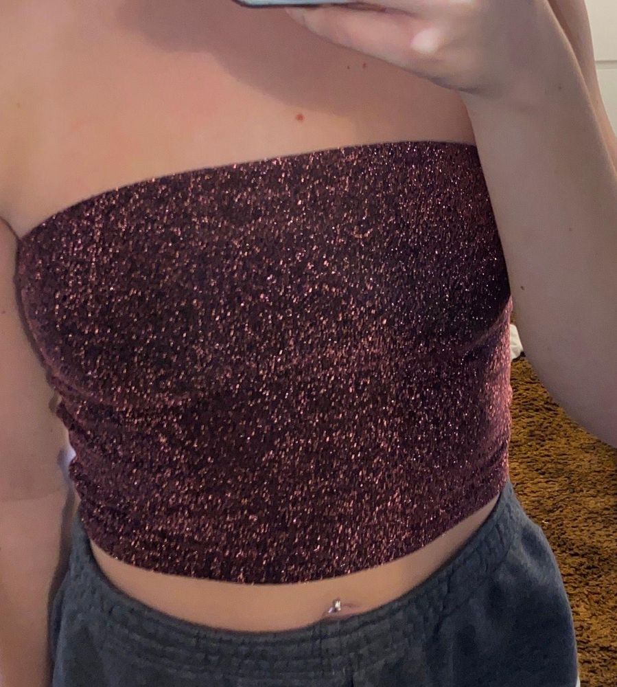 sparkly pink tube top