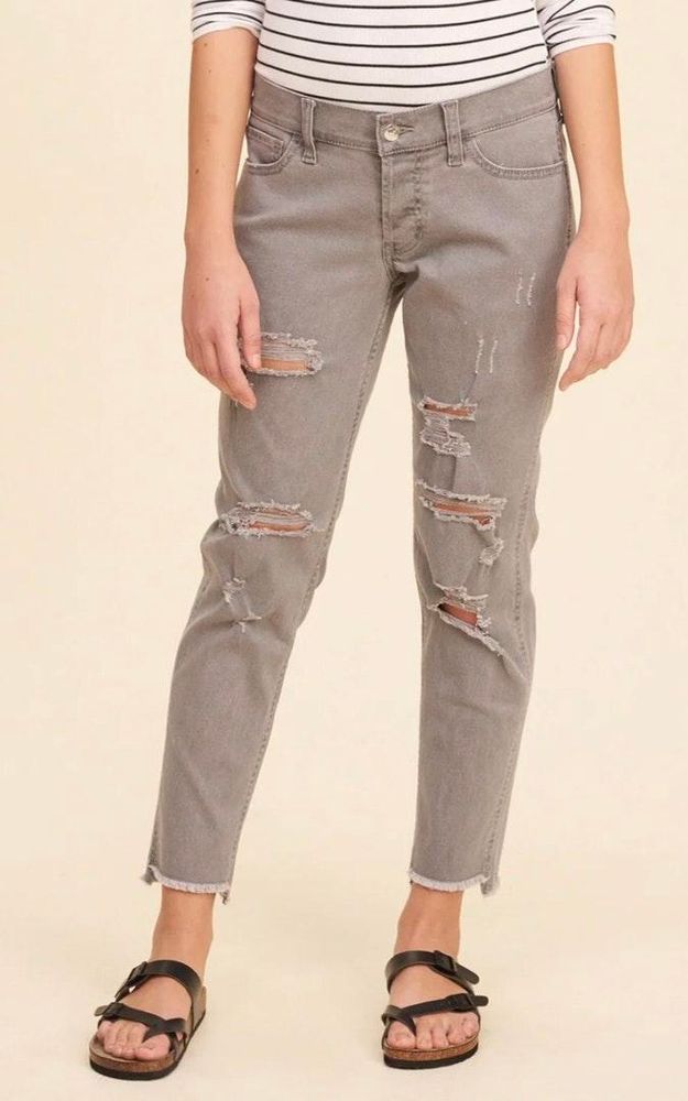 hollister low rise boyfriend jeans