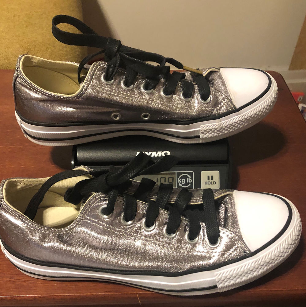 silver metallic converse