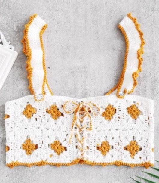 lace up crochet top