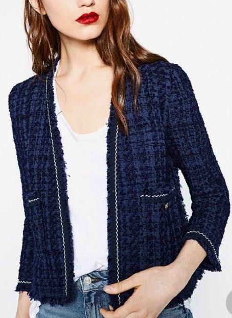 zara cream tweed jacket