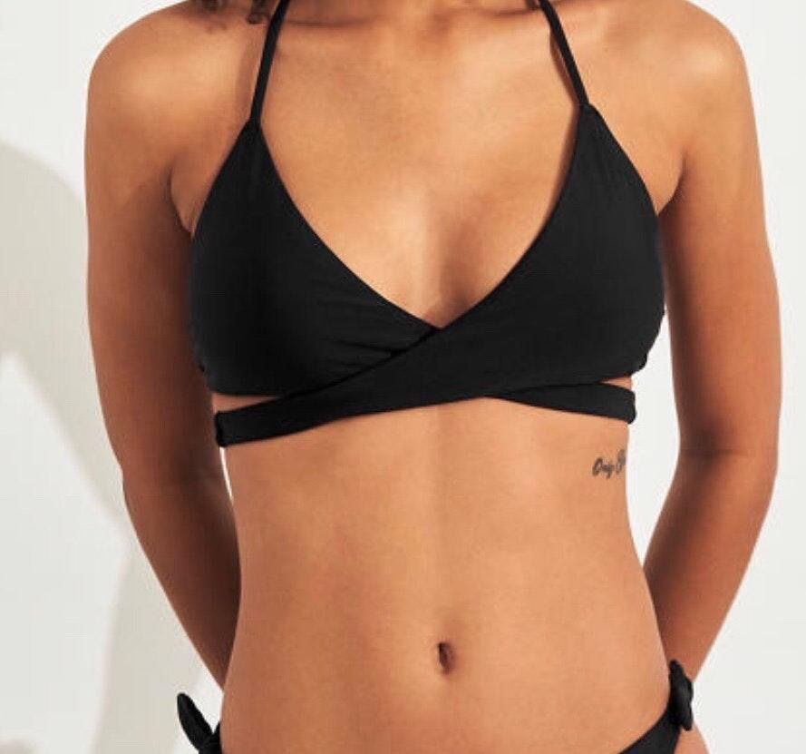 Hollister Black Wrap Triangle Bikini 