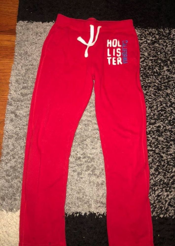 hollister red sweatpants