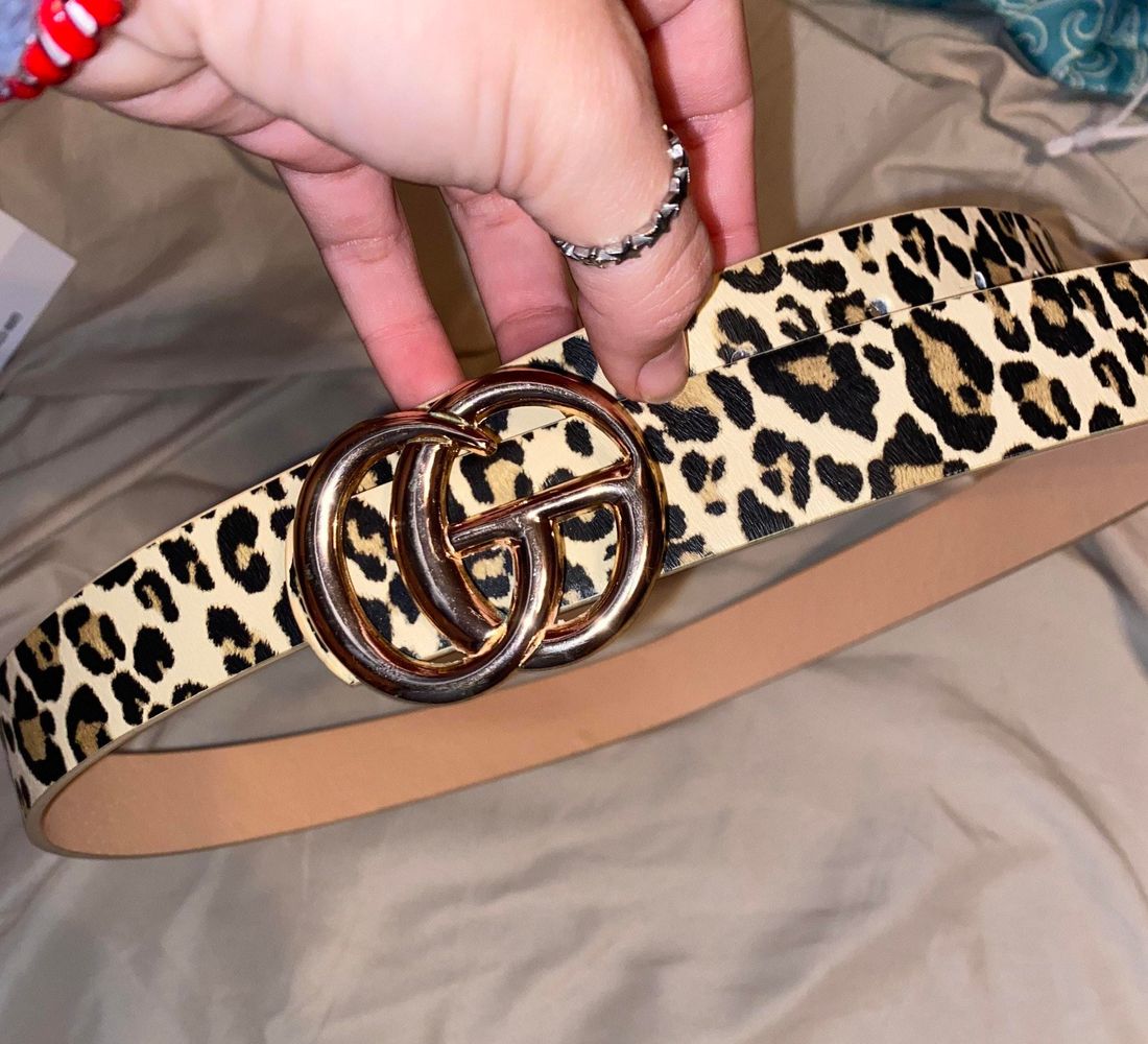 cheetah print gucci belt