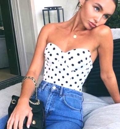 revolve polka dot top