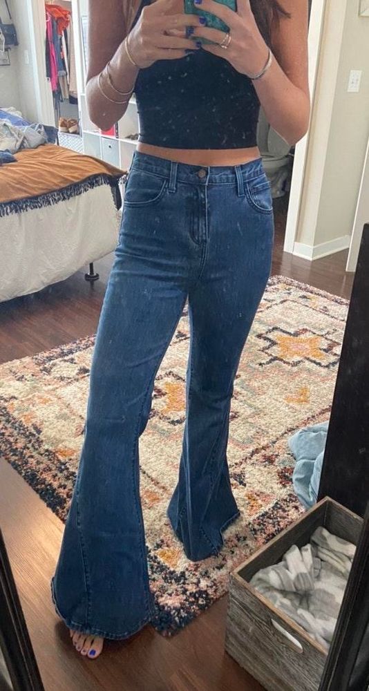 o2 denim flare jeans