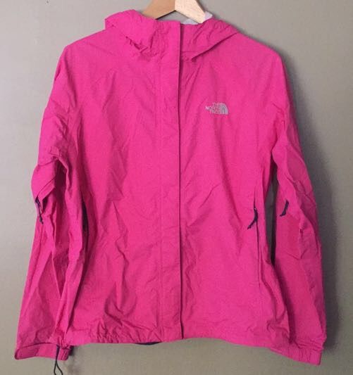 hot pink north face rain jacket