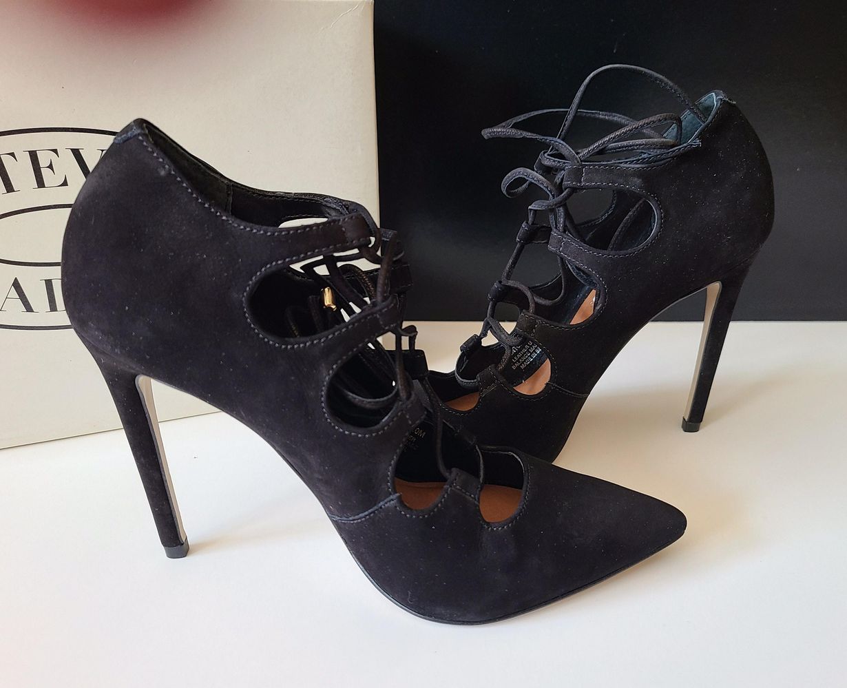 steve madden black lace up heels